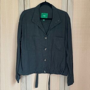 Forest green linen shirt